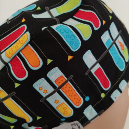 Touca elástico ciências Experiências, testes, tubos ensaio e cientistas