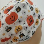Touca elástico abóbora e caveiras