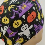 Touca fita, fantasmas, abóboras e vassoura