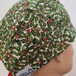 Touca fita Natal. Azevinho. Dourado.