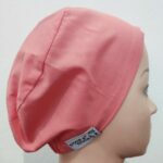 Touca cirúrgica lisa elástico. Salmão.