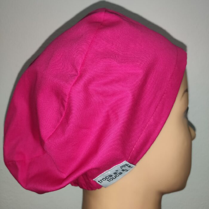 Touca cirúrgica lisa elástico. Rosa.