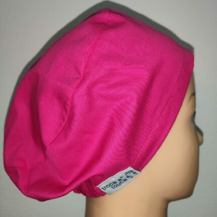 Touca cirúrgica lisa elástico. Rosa.