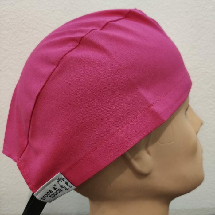 Touca cirúrgica lisa fita. Rosa.