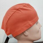 Touca cirúrgica lisa fita. Laranja.