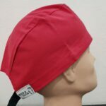 Touca cirúrgica lisa fita. Vermelho.