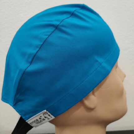 Touca cirúrgica lisa fita. Azul.